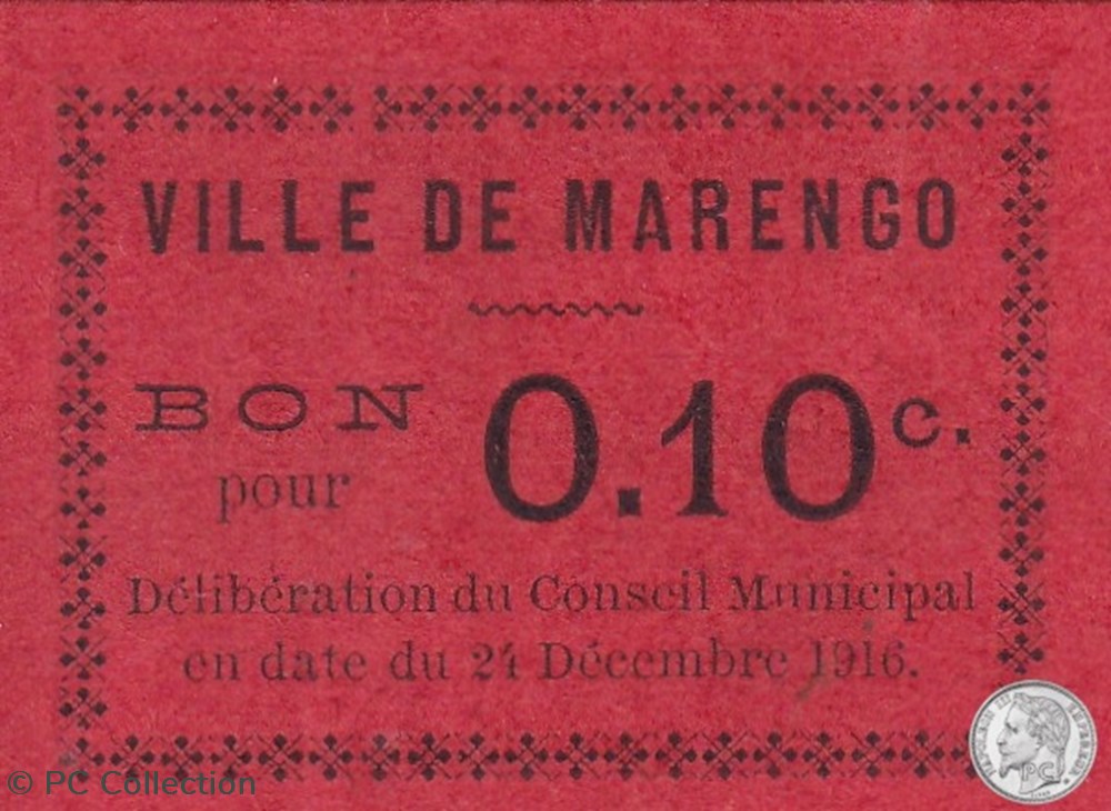 MARENGO 4b - 0,10 franc 1916 billets afrique algerie marengo 4b 0 10 franc 1916