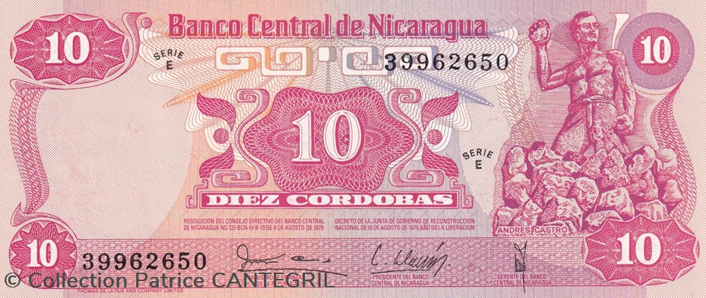 10 CórdobasBanco Central de Nicaragua 16.08.1979 Unc Pick 134 billets amerique centrale et caraibes 10 cordobasbanco central de nicaragua 16 08 1979 unc pick 134