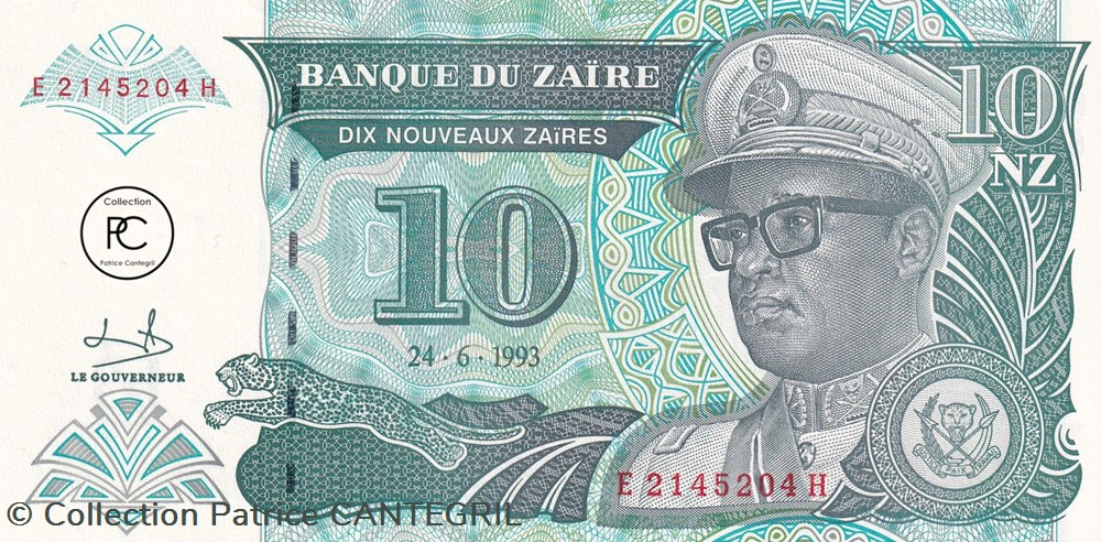 1993 Pick54a 10 NZ - Nouveau zaïre zaïrois Unc billets afrique 1993 pick54a 10 nz nouveau zaire zairois unc