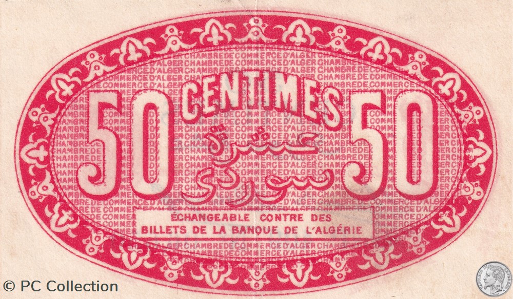 137-11-25/6/1919 Alger 50 cts Cdc.(6) billets afrique algerie 137 11 25 6 1919 alger 50 cts cdc 6