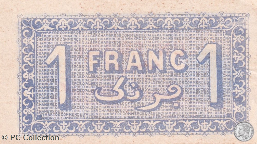 137-18-22/6/1921 Alger 1 Franc Cdc.(3) billets afrique algerie 137 18 22 6 1921 alger 1 franc cdc 3
