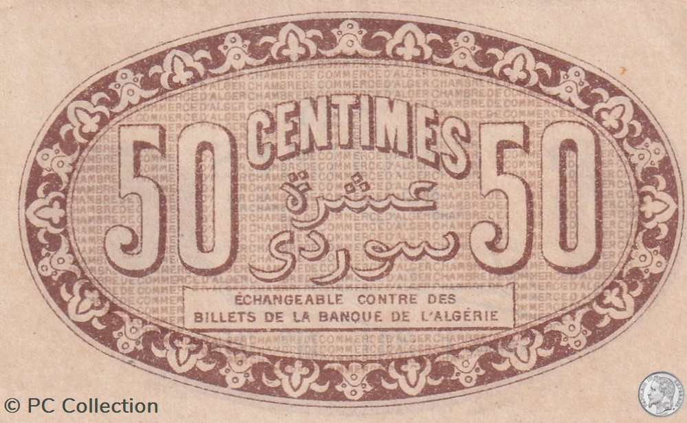 137-9-13/1/1915 Alger 50 cts Cdc.(4) billets afrique algerie 137 9 13 1 1915 alger 50 cts cdc 4