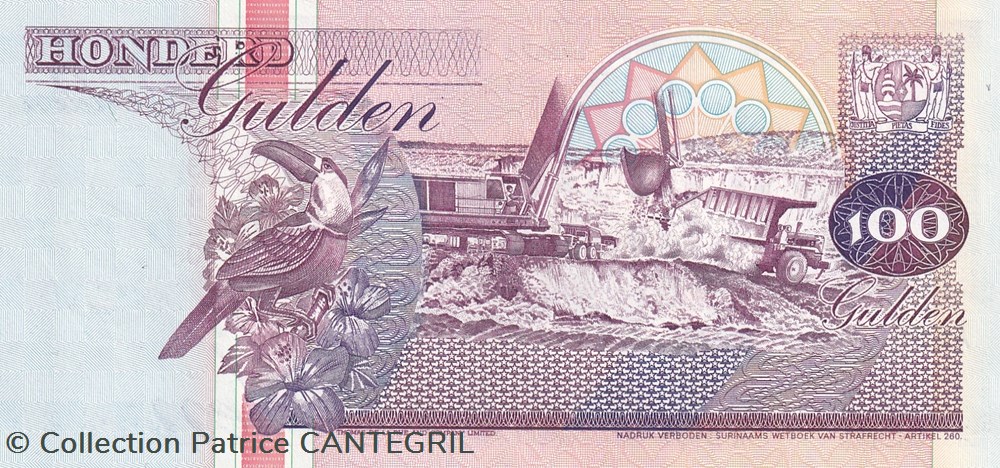 100 Gulden Centrale Bank van Suriname 10.02.1998 Unc Pick 139b billets amerique du sud 100 gulden centrale bank van suriname 10 02 1998 unc pick 139b