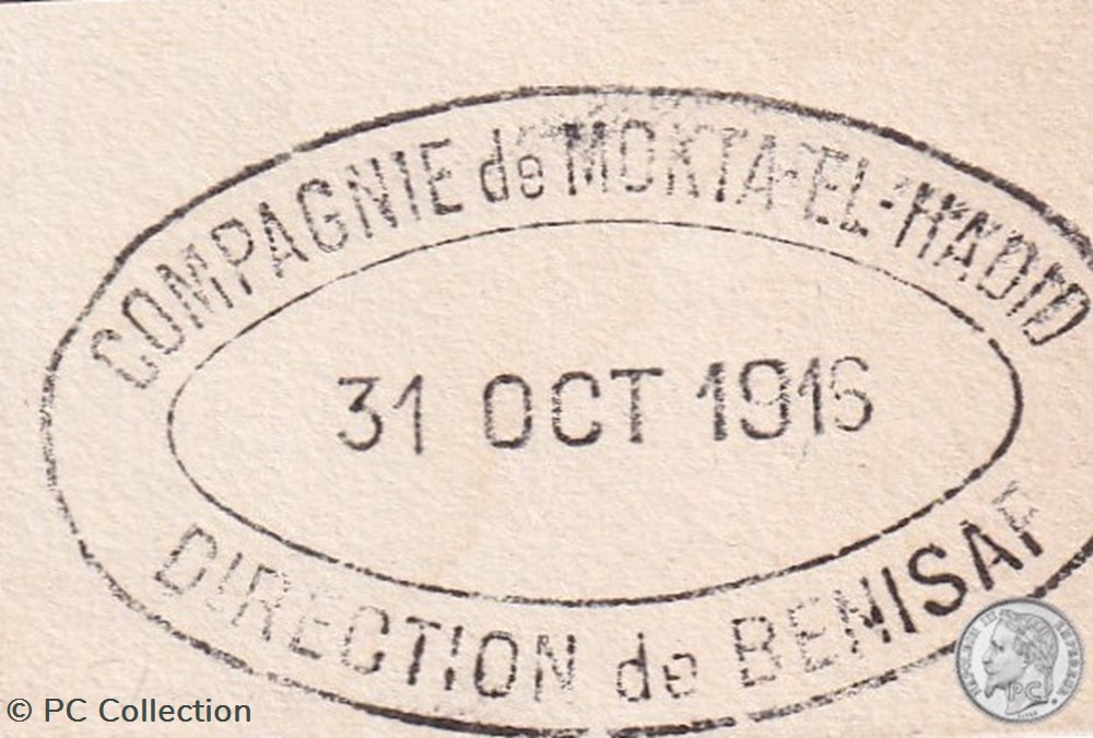 billets afrique algerie beni saf 2 compagnie de mokta el hadid 0 10 cts bleu 1916