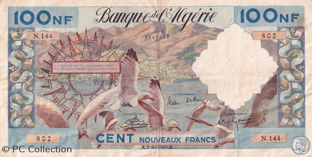 1960 Pick121b.2 100 Nouveaux Francs TTB billets afrique algerie 1960 pick121b 2 100 nouveaux francs ttb