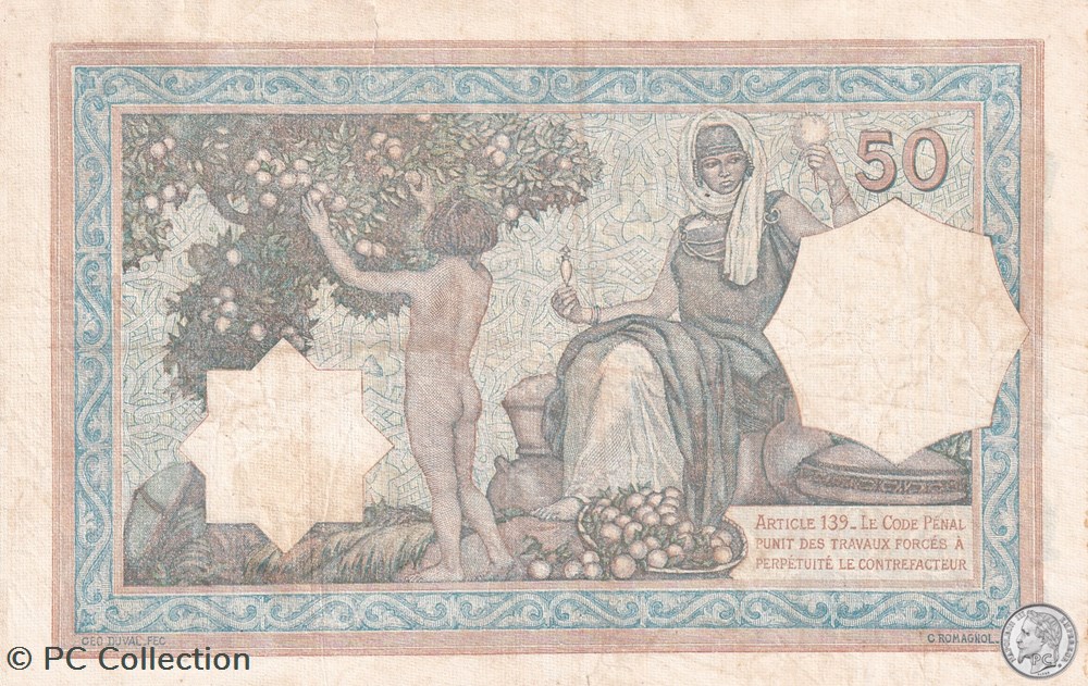 1932 Pick80 50 Franc algérien TTB billets afrique 1932 pick80 50 franc algerien ttb