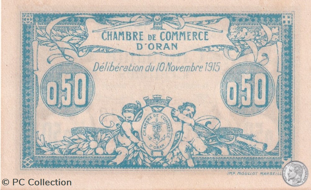 141-4 -10/11/1915 Oran 50 Cts - Série IV - Cdc billets afrique algerie 141 4 10 11 1915 oran 50 cts serie iv cdc
