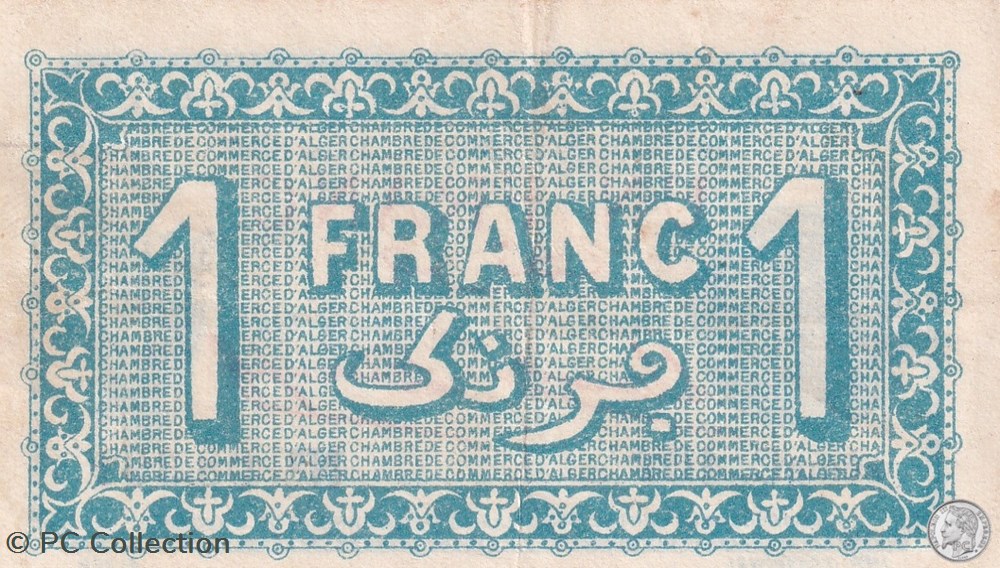 137-24-14/6/1922 Alger 1 Franc Cdc.(1) billets afrique algerie 137 24 14 6 1922 alger 1 franc cdc 1