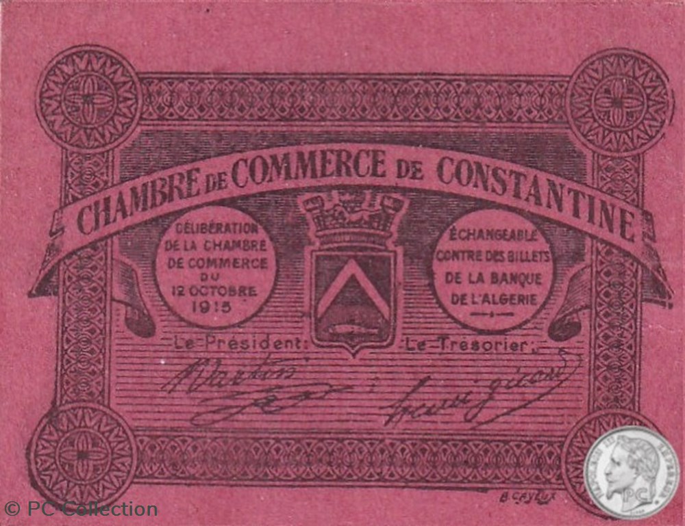 billets afrique algerie 140 47 12 10 1915 constantine 0 10 centimes