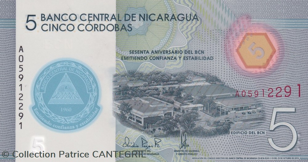 2019 Pick new 5 Córdobas Banco Central de Nicaragua R. 23.10.2019 Polymer Unc billets amerique centrale et caraibes 2019 pick new 5 cordobas banco central de nicaragua r 23 10 2019 polymer unc