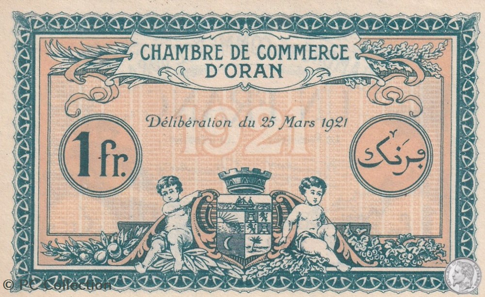 141-27 -25/03/1921 Oran 1 Franc Cdc billets afrique algerie 141 27 25 03 1921 oran 1 franc cdc