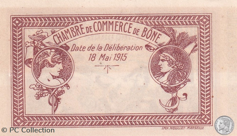 138-1- 18/5/1915 Bône 50 cts Cdc Séries E billets afrique algerie 138 1 18 5 1915 bone 50 cts cdc series e
