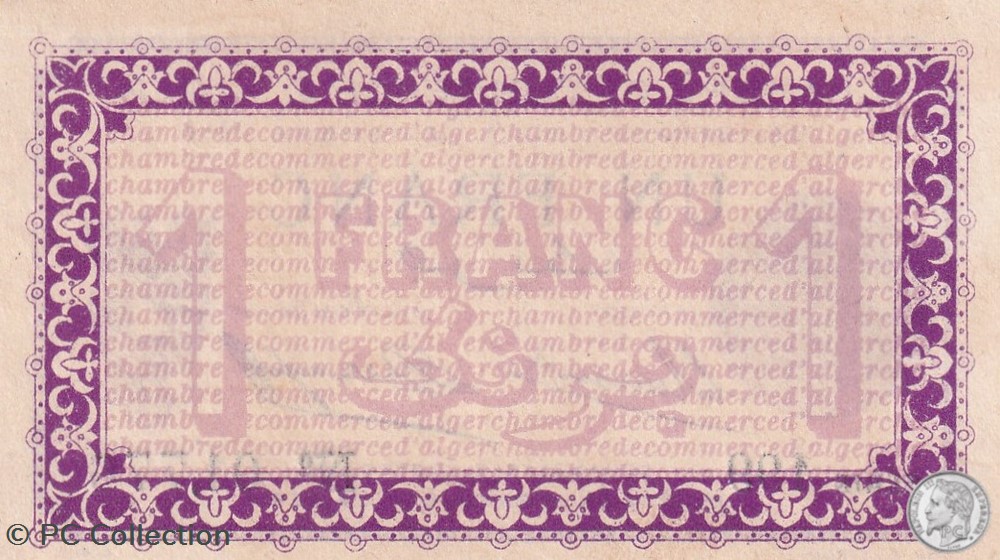 137-1 -3/9/1914-199 01,776- Alger 1 Franc Cdc. (3) billets afrique algerie 137 1 3 9 1914 199 01 776 alger 1 franc cdc 3