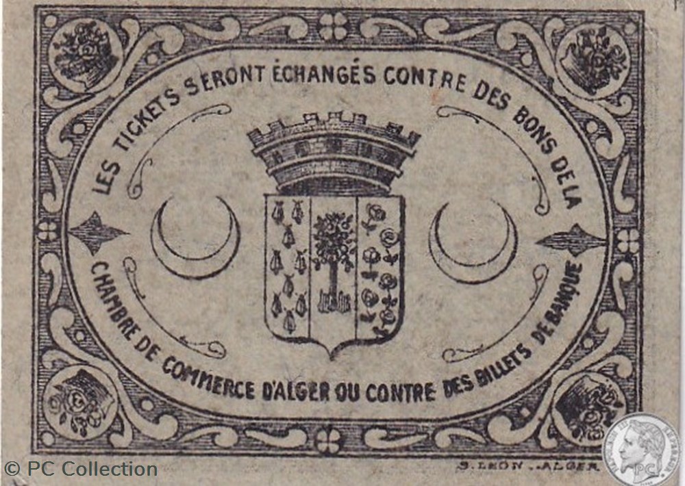 BLIDA 1 - Gris - 0,05 franc 1916 billets afrique algerie blida 1 gris 0 05 franc 1916