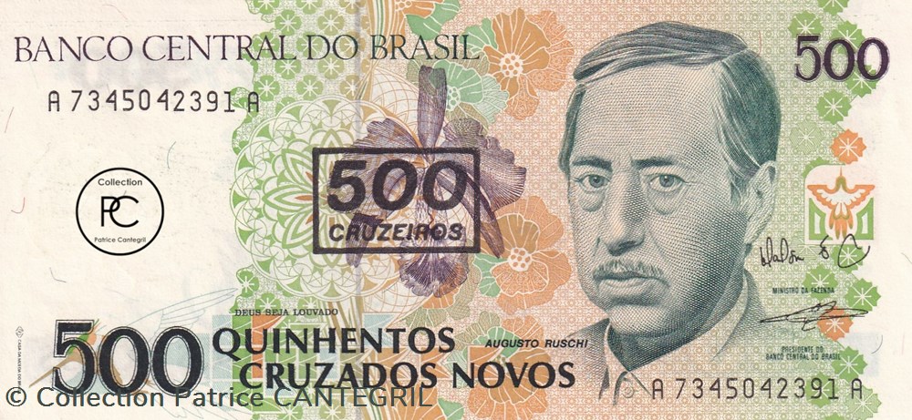 1990 Pick226b 500 Cruzeiro brésilien Unc billets amerique du sud 1990 pick226b 500 cruzeiro bresilien unc