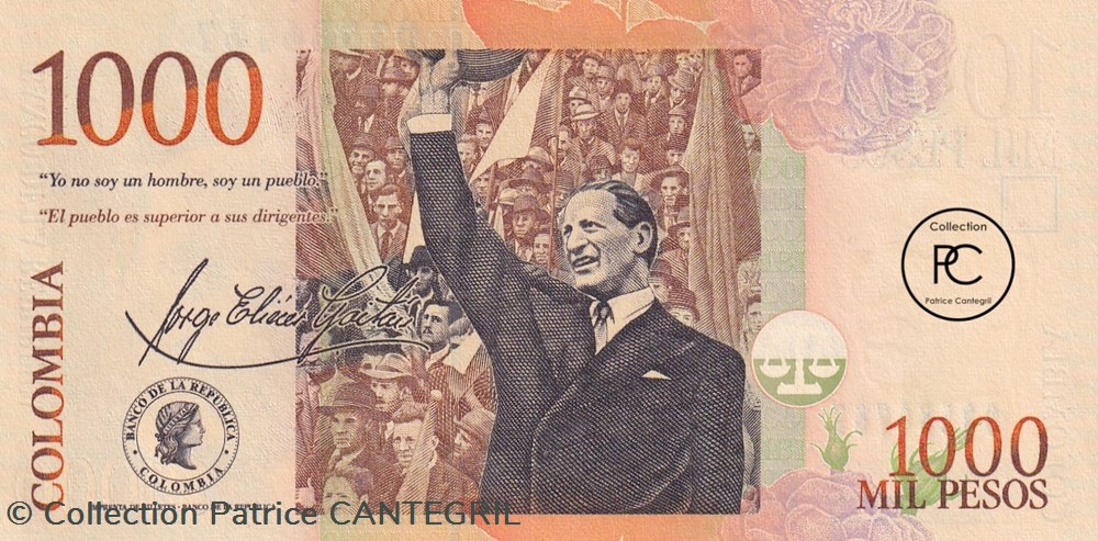 2016 Pick456u 1 000 $ - Peso colombien Unc billets amerique du sud 2016 pick456u 1 000 peso colombien unc