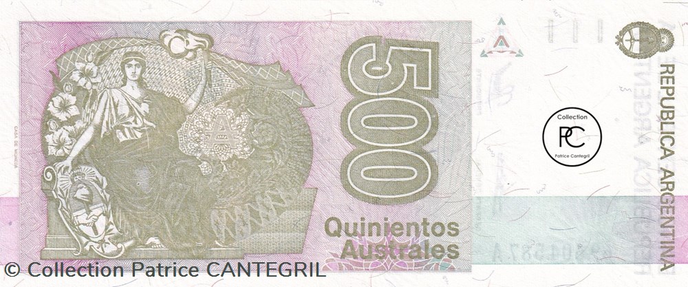 1990 Pick328b 500 ₳ - Austral argentin Unc billets amerique du sud argentine 1990 pick328b 500 austral argentin unc