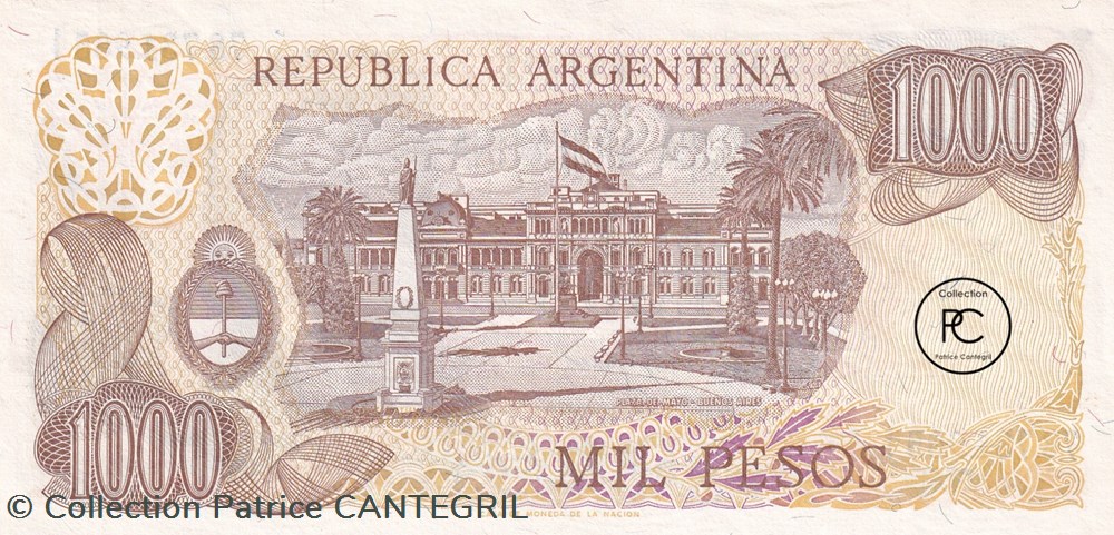 billets amerique du sud argentine 1982 pick304d 1 1 000 l peso ley argentin unc