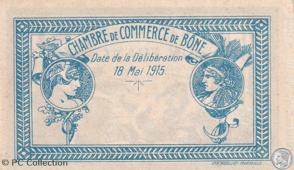 138-3- 18/5/1915 Bône 1 Franc Série B billets afrique algerie 138 3 18 5 1915 bone 1 franc serie b