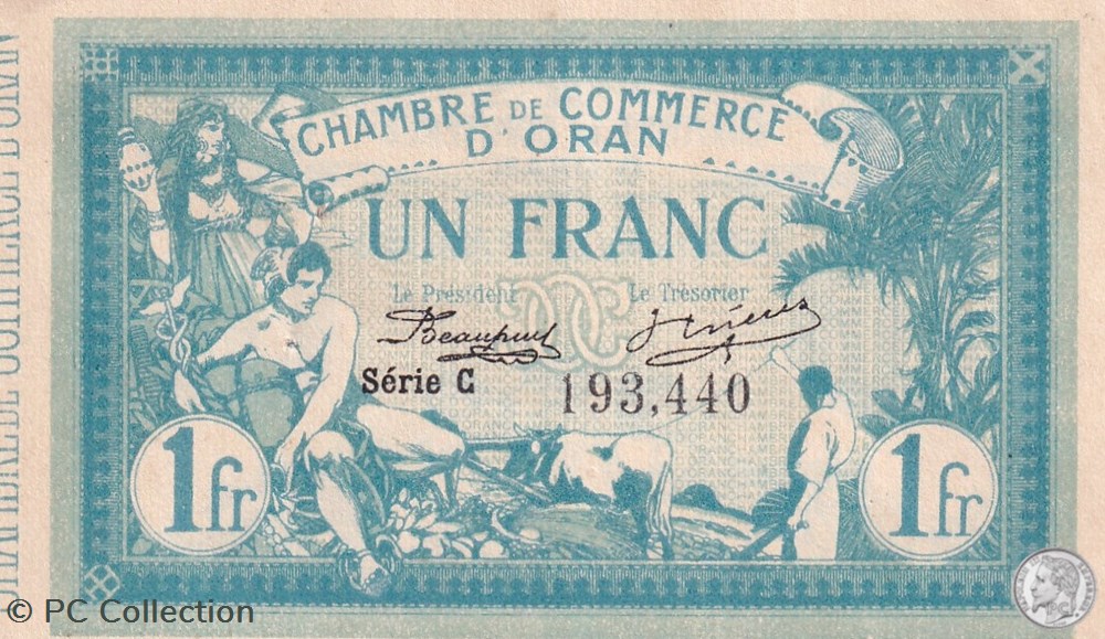 141-2-12/5/1915 Oran 1 Franc Série C Cdc billets afrique algerie 141 2 12 5 1915 oran 1 franc serie c cdc