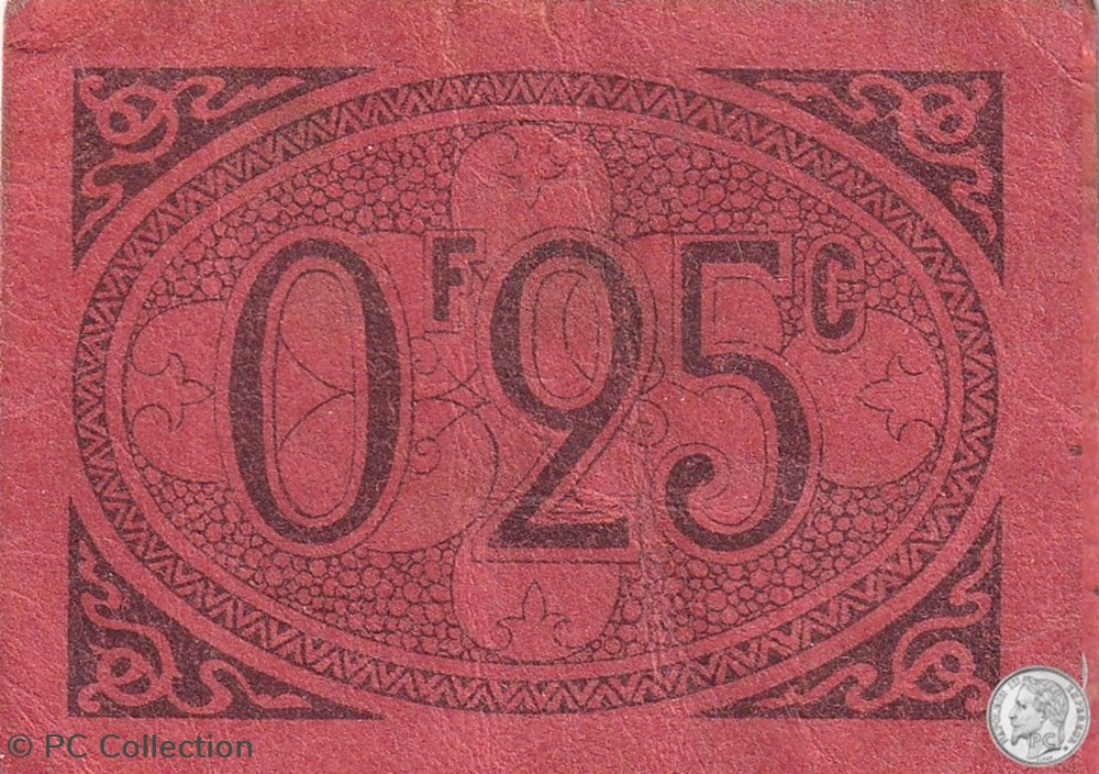 Ville d'Alger- 9/3/1917 25 Centimes Orange Vif (2) billets afrique algerie ville alger 9 3 1917 25 centimes orange vif 2