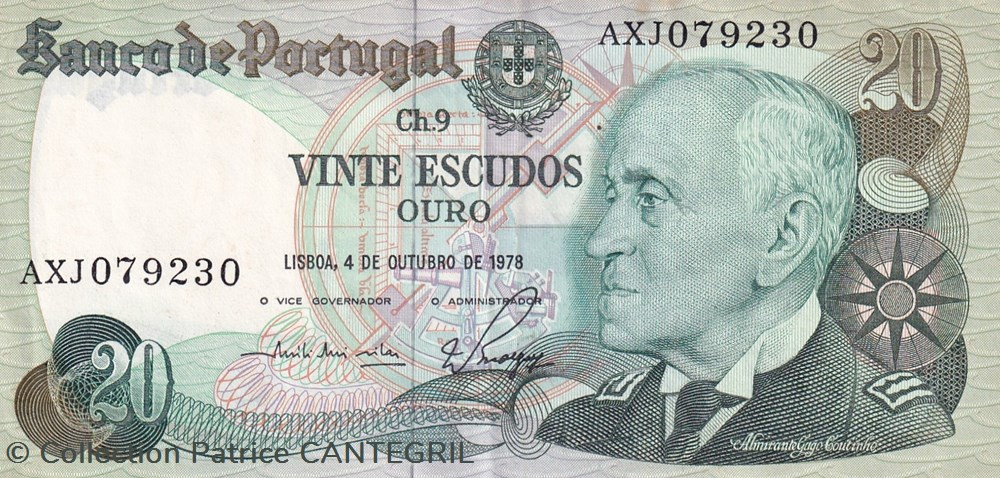1978 Pick176a.2 20 $ - Escudo portugais Unc billets europe portugal 1978 pick176a 2 20 escudo portugais unc