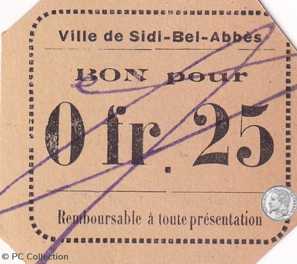 Sidi-Bel-Abbès 9b 0,25 franc 1916 billets afrique algerie sidi bel abbes 9b 0 25 franc 1916