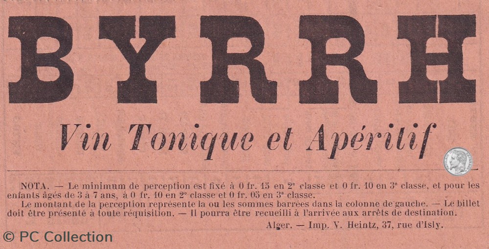 Ticket tramway d'Alger début XXe "Tramways / Chemins de Fer sur routes d'Algérie documents anciens titres transport ticket tramway alger debut xxe tramways chemins de fer sur routes algerie