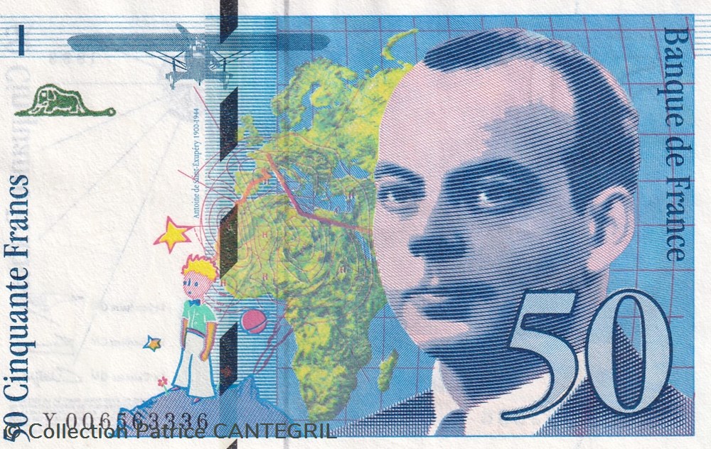billets europe france 1993 pick 157b 50 francs st exupery unc