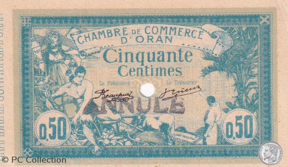 141-6-10/11/1915 Oran 50 Cts - Série Annule - Cdc billets afrique algerie 141 6 10 11 1915 oran 50 cts serie annule cdc