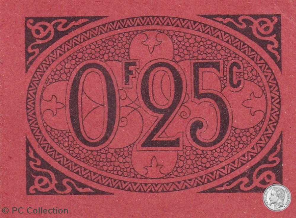 billets afrique algerie ville alger 9 3 1917 25 centimes orange vif 2