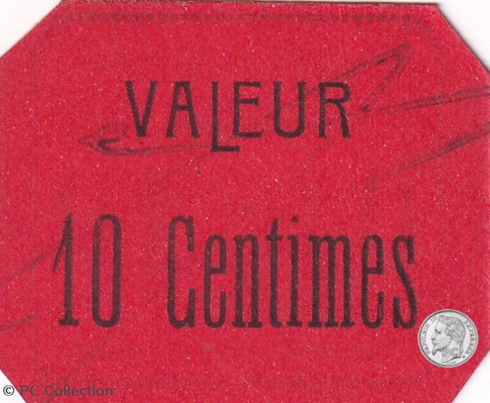 billets afrique algerie sidi bel abbes 8a 0 10 franc 1916