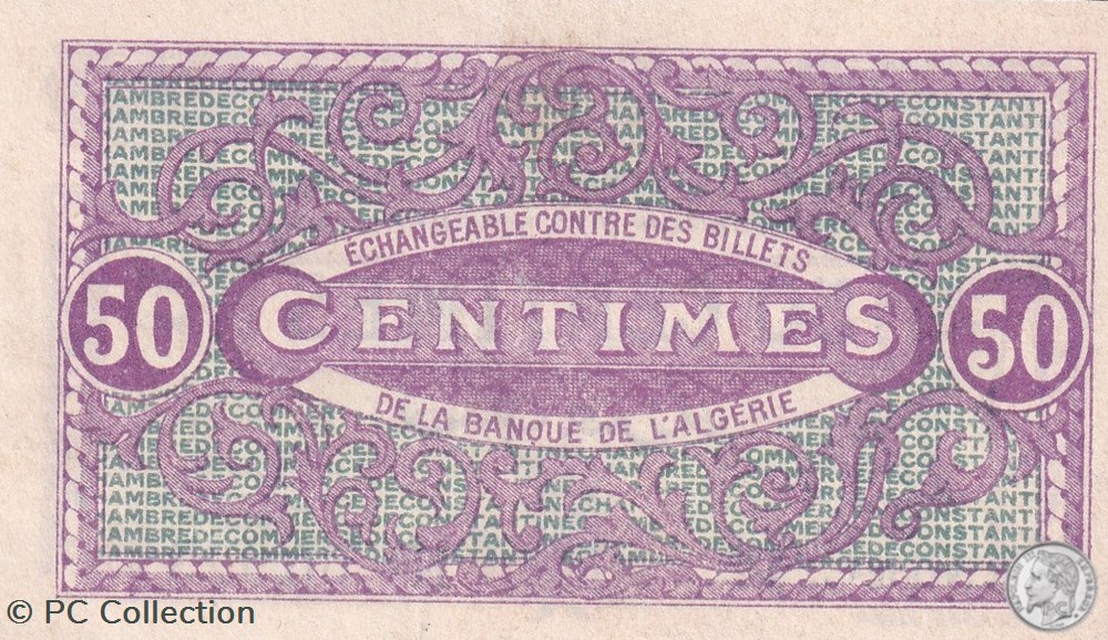 billets afrique algerie 140 21 3 11 1919 constantine 50 centimes cdc series c12