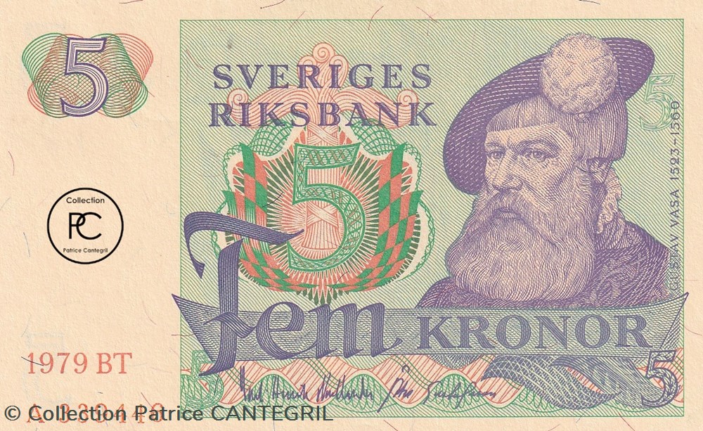 billets europe suede 1979 pick 51d 5 kronor sveriges riksbank unc