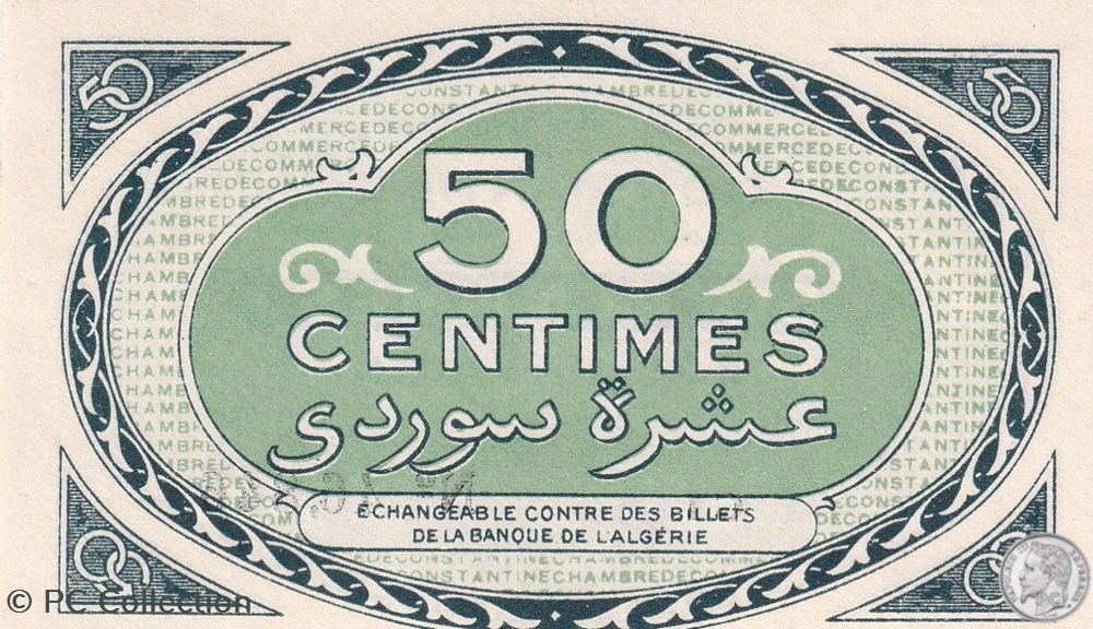 billets afrique algerie 140 36 10 03 1922 constantine 50 centimes cdc series c1