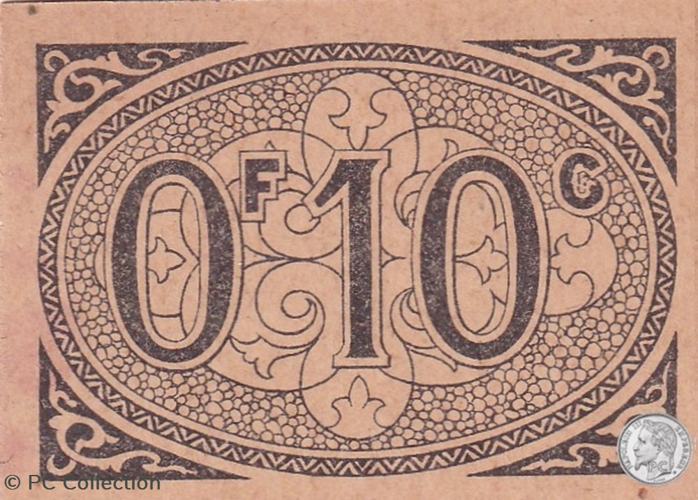 Ville d'Alger- 9/3/1917 10 Centimes Beige (7) billets afrique algerie ville alger 9 3 1917 10 centimes beige 7