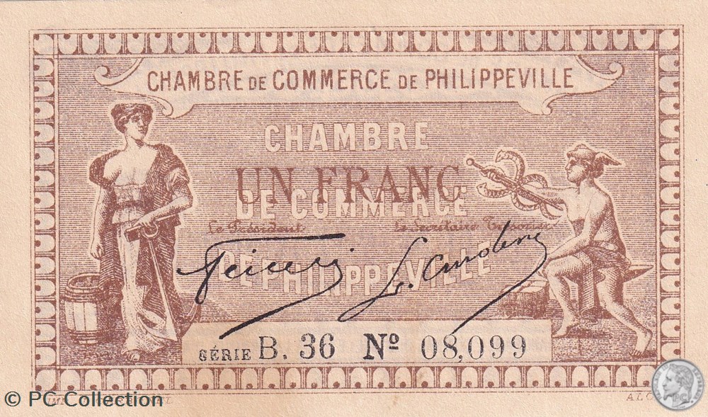 billets afrique algerie 142 9 29 12 1917 philippeville 1 franc cdc serie b36