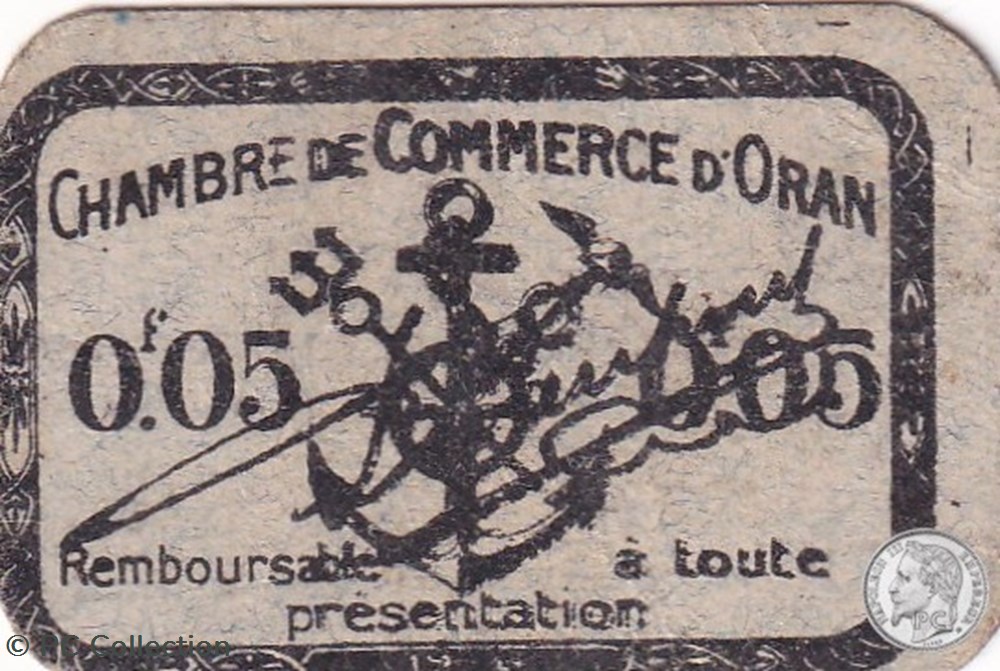 141-46-1916 Oran 5 Cts Cdc billets afrique algerie 141 46 1916 oran 5 cts cdc