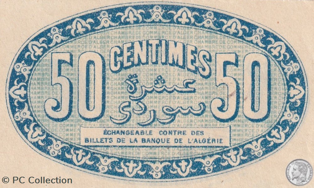 137-8-13/1/1915 Alger 50 cts Cdc. (10) billets afrique algerie 137 8 13 1 1915 alger 50 cts cdc 10