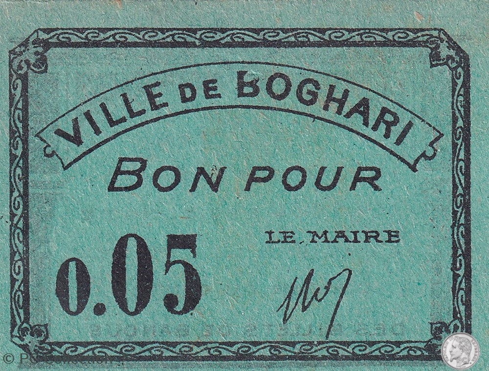 BOGHARI 1 - 0,05 franc - 1916 (2) billets afrique algerie boghari 1 0 05 franc 1916 2