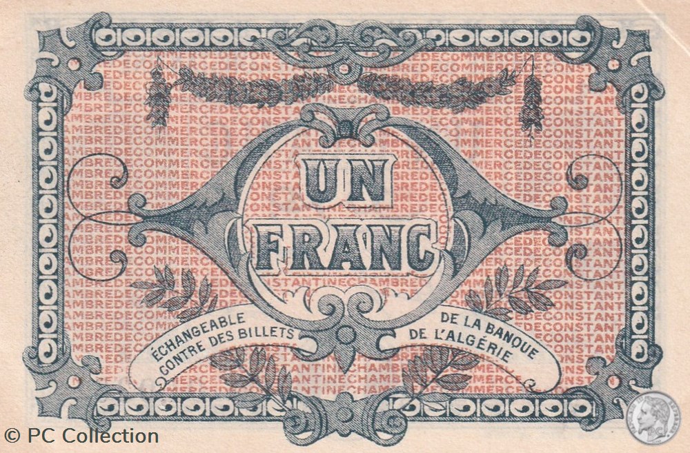 billets afrique algerie 140 22 3 11 1919 constantine 1 franc cdc series c35