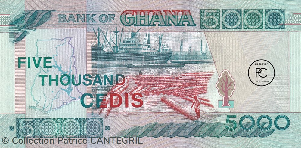 1996 Pick34a 5 000 GH₵ - Cedi ghanéen Unc billets afrique ghana 1996 pick34a 5 000 gh cedi ghaneen unc