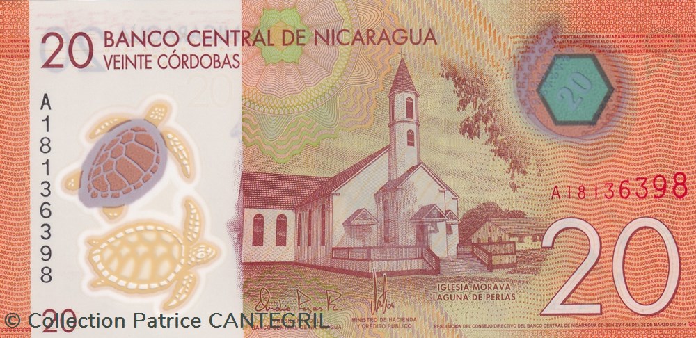 2014 Pick-210a 20 C$ - Córdoba nicaraguayen Unc billets amerique centrale et caraibes 2014 pick 210a 20 c cordoba nicaraguayen unc
