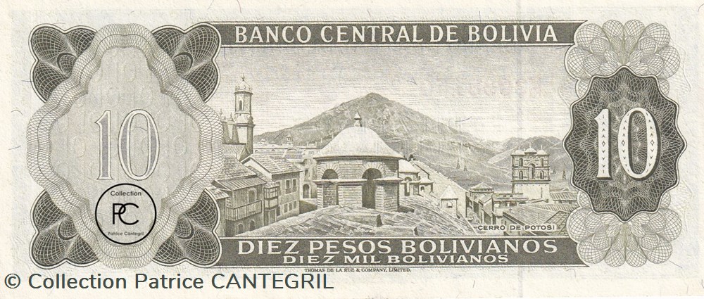 1962 Pick154a.17 10 b$ - Peso bolivien Unc billets amerique du sud 1962 pick154a 17 10 b peso bolivien unc