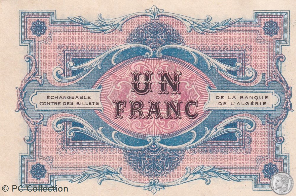 140-10- 7/11/1916 Constantine 1 Franc Cdc Séries 1 billets afrique algerie 140 10 7 11 1916 constantine 1 franc cdc series 1