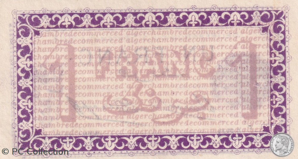 billets afrique algerie 137 1 3 9 1914 alger 1 franc cdc 8