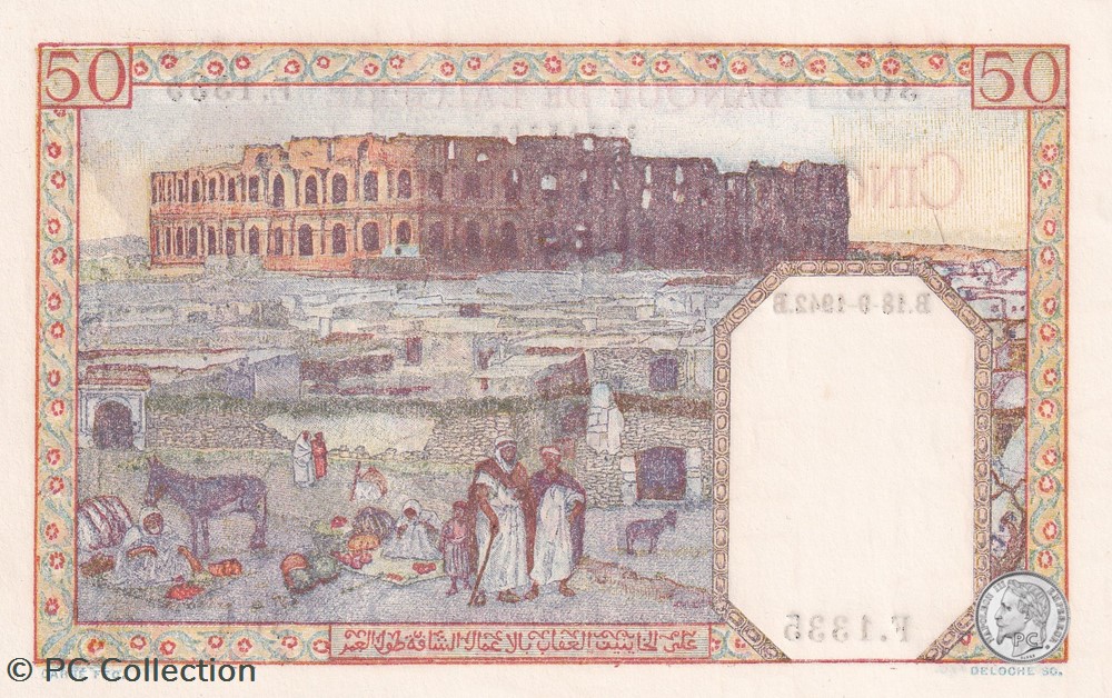 1942 Pick84 50 Franc algérien 303 Unc billets afrique 1942 pick84 50 franc algerien 303 unc