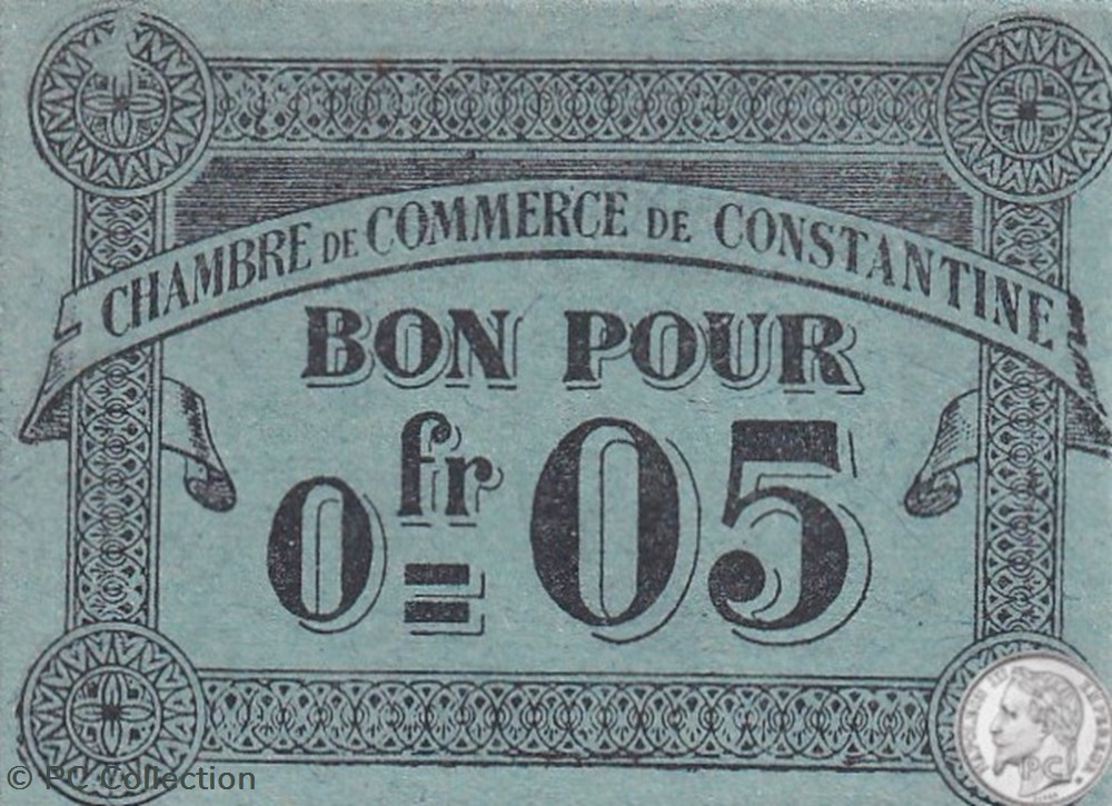 140-46-12/10/1915 Constantine 0,05 Centimes billets afrique algerie 140 46 12 10 1915 constantine 0 05 centimes