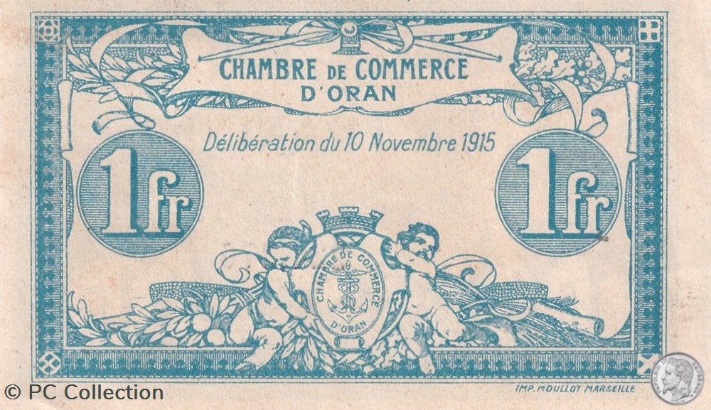 billets afrique algerie 141 8 10 11 1915 oran 1 franc serie ii cdc