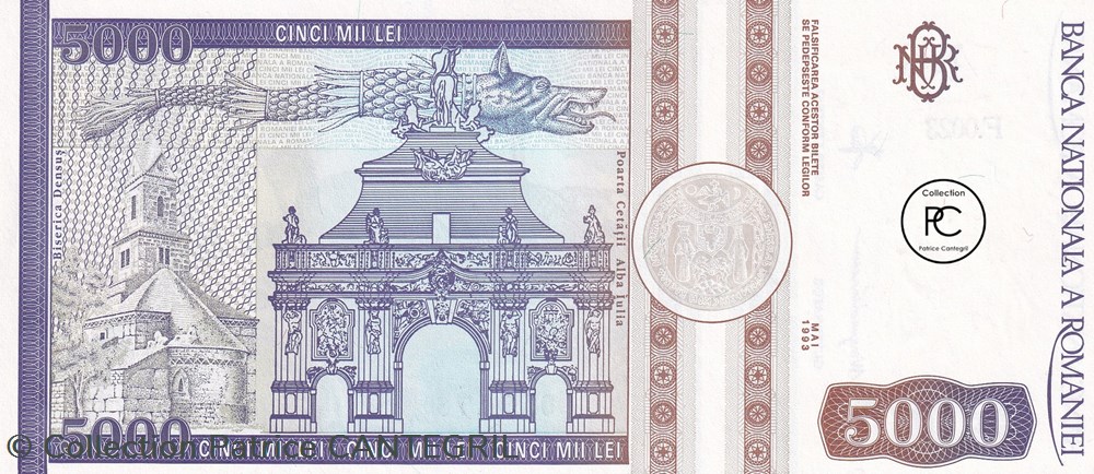 1993 Pick104a 5 000 L - Leu roumain Unc billets europe roumanie 1993 pick104a 5 000 l leu roumain unc